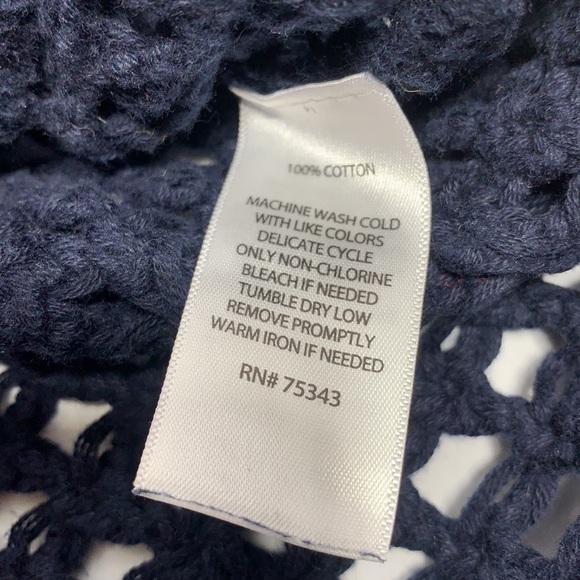 WOMEN’S Willi Smith Navy Blue Open Knit Sweater Size Small - Picture 5 of 5